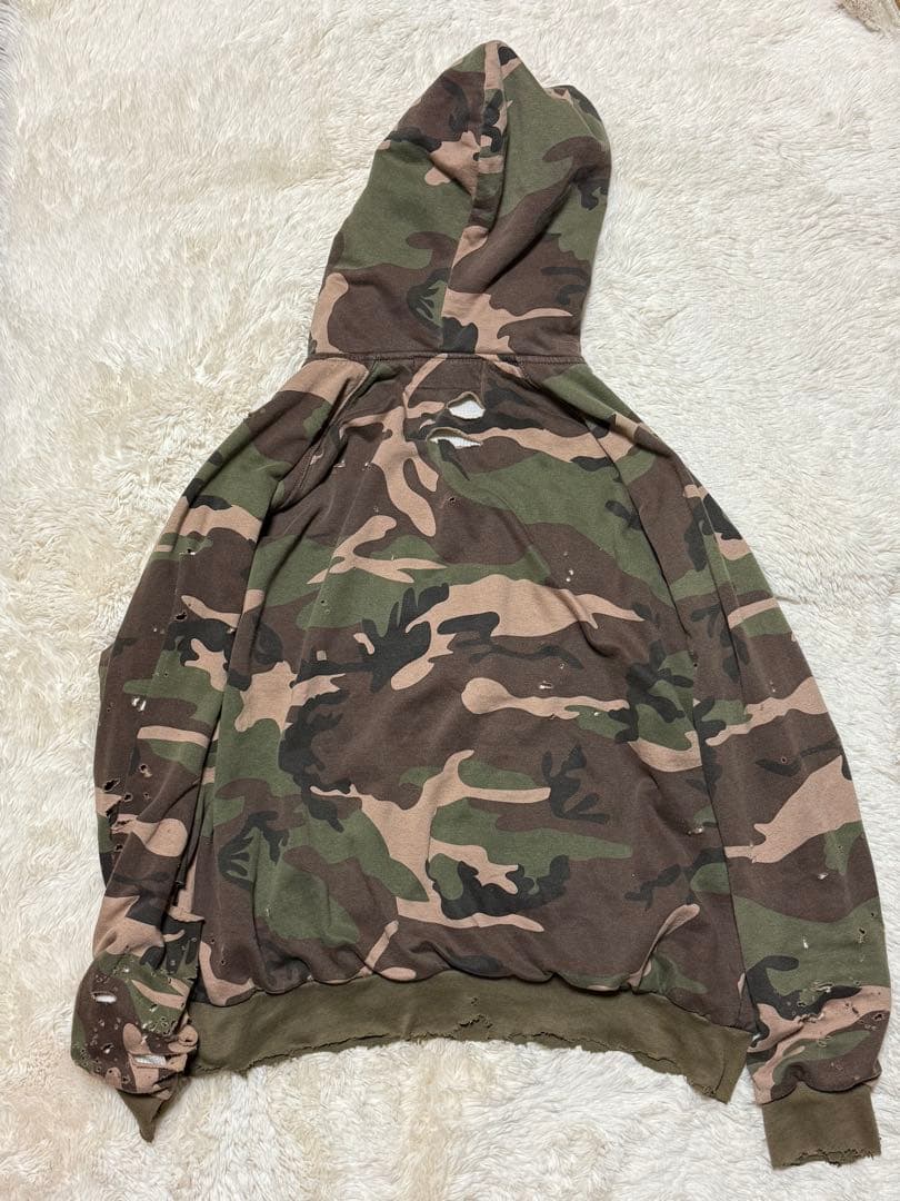 ANACHRONORM HARD DAMAGED CAMO ジップパーカー
