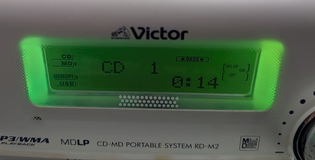 【美品】CD-MD ポータブルシステム rd-m2-w victor