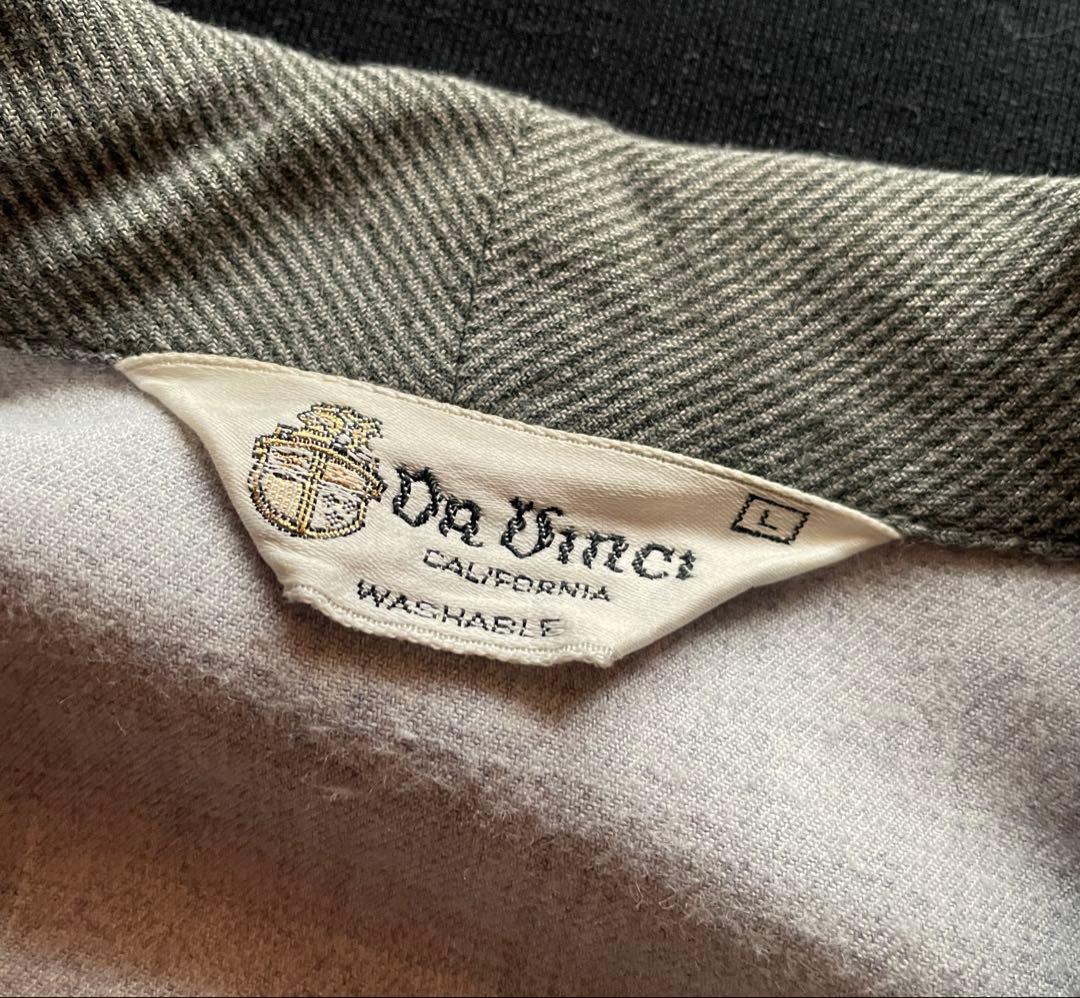 50's Dr Vinci グレー×ライトグレー　ストライプレーヨンシャツ