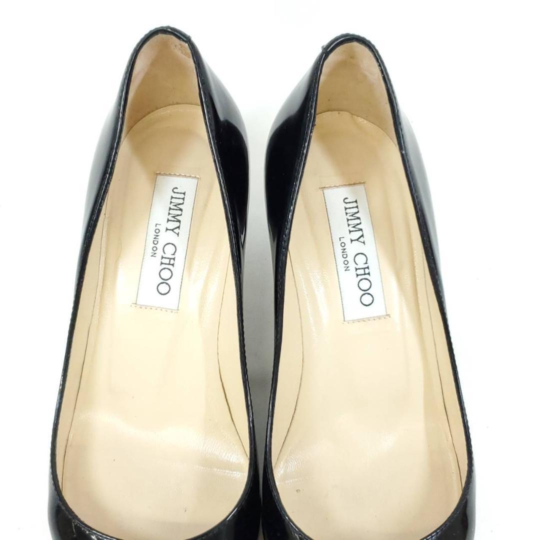 ジミーチュウ　美品　ポインテッド　エナメル　パテントレザー　裏張り済　EU36