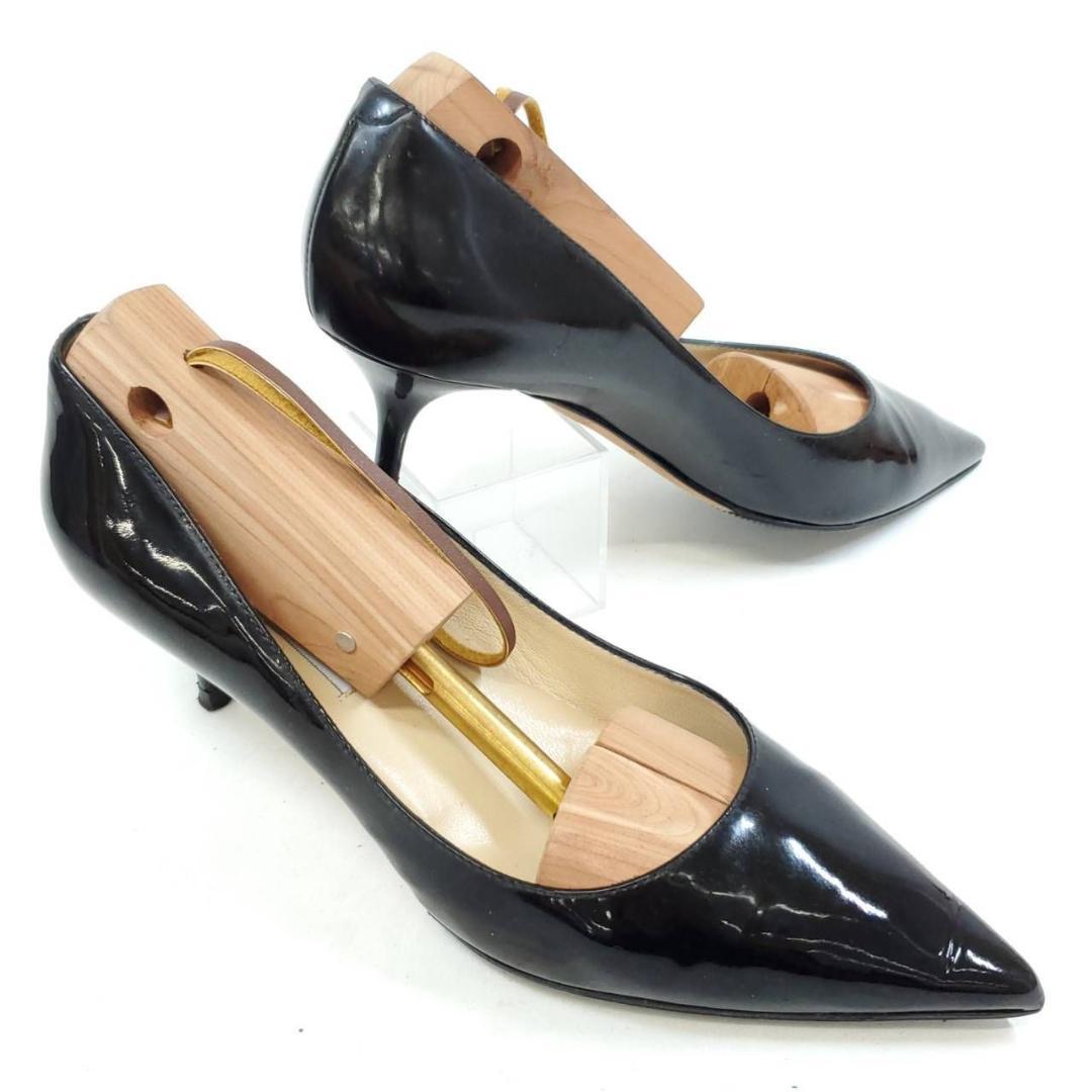 ジミーチュウ　美品　ポインテッド　エナメル　パテントレザー　裏張り済　EU36