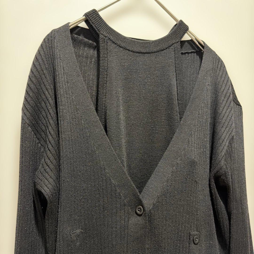 todayful レイヤードニットカーディガン