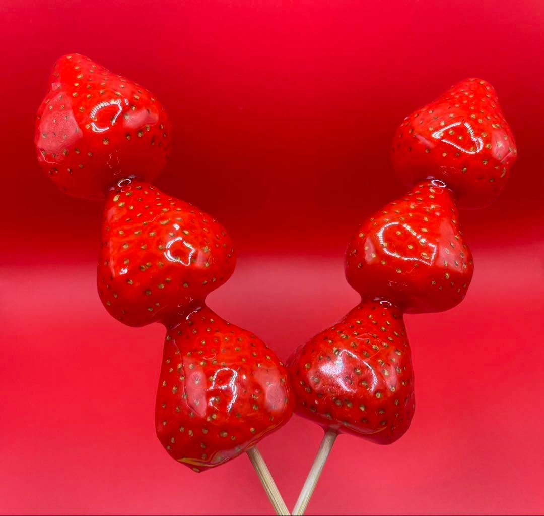 ALOHA　本物そっくり✨いちご飴 タンフル　食品サンプル 10本セット