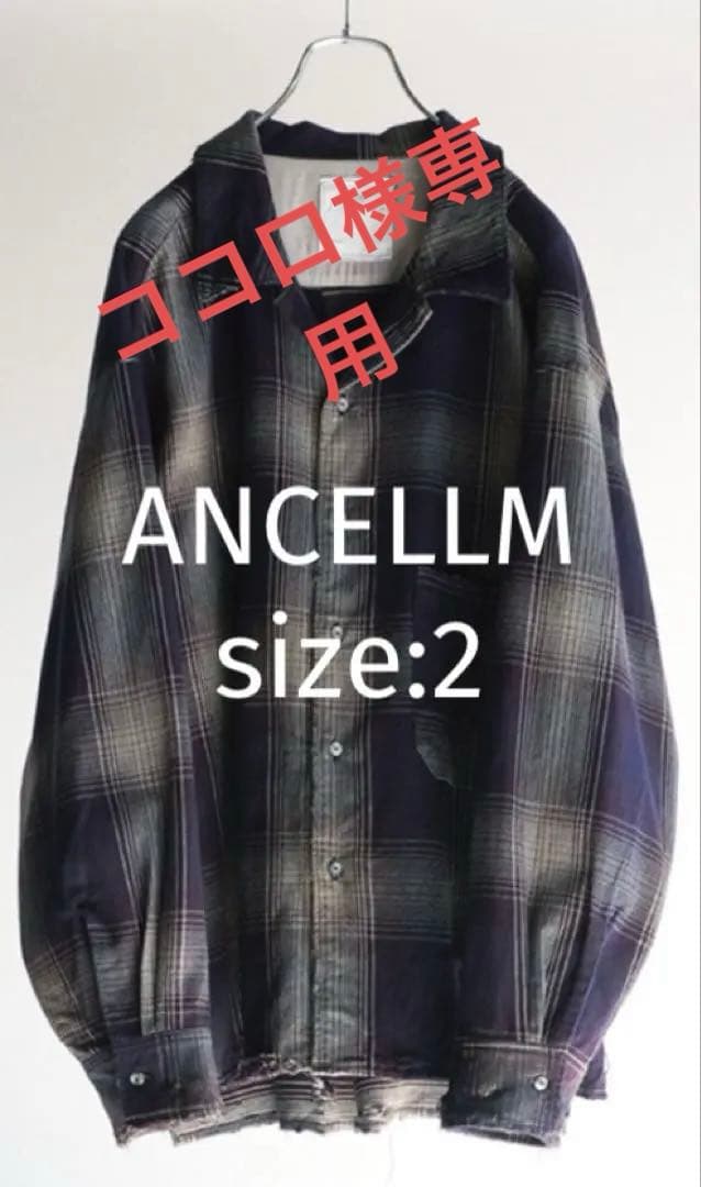 トップス ANCELLM DAMAGED FLANNEL CHECK SHIRT