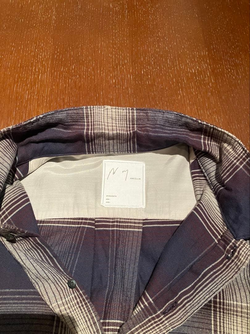 トップス ANCELLM DAMAGED FLANNEL CHECK SHIRT