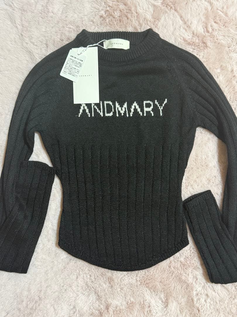 トップス Mary logo knit tops black andmary