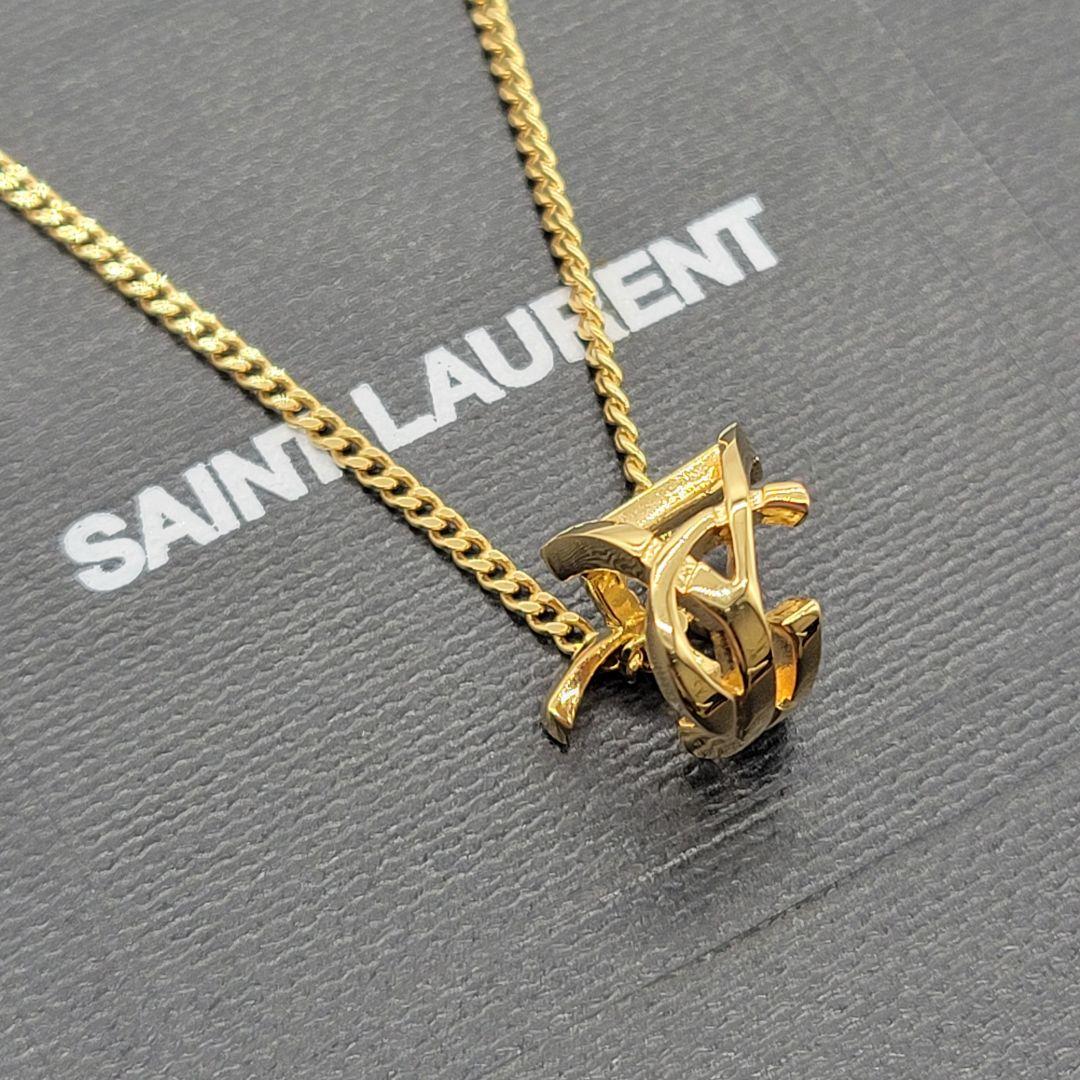 ken10 SAINTLAURENT ツイスト モノグラム ネックレス
