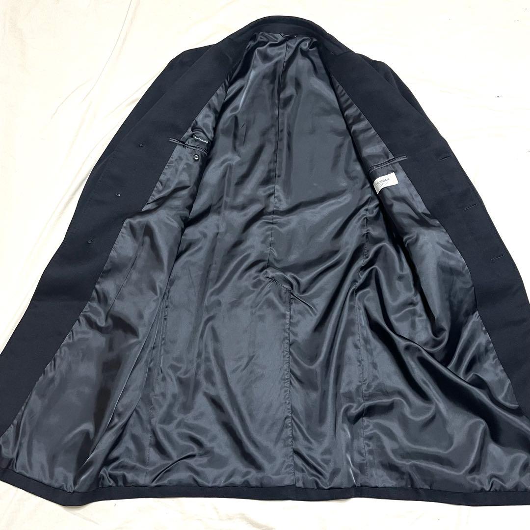 【カシミヤ100%　XL】 ダーバン　ロングチェスターコート　マキシ丈　美品　黒