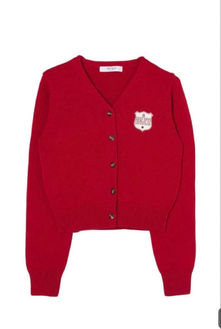 トップス Herlipto Be Mine Emblem Knit Cardigan