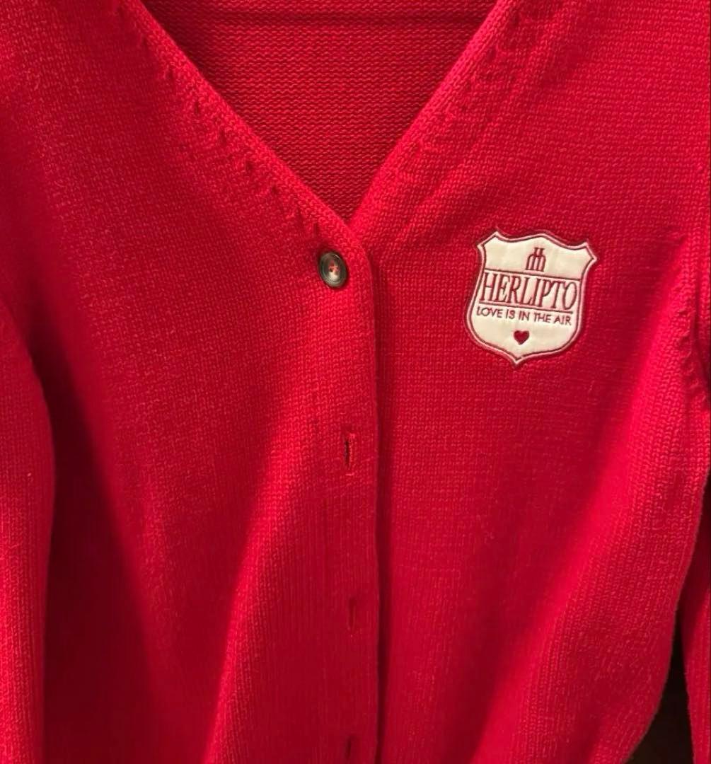 トップス Herlipto Be Mine Emblem Knit Cardigan