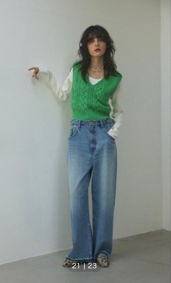 BLACK BY MOUSSY ウエストスクイーズデニム