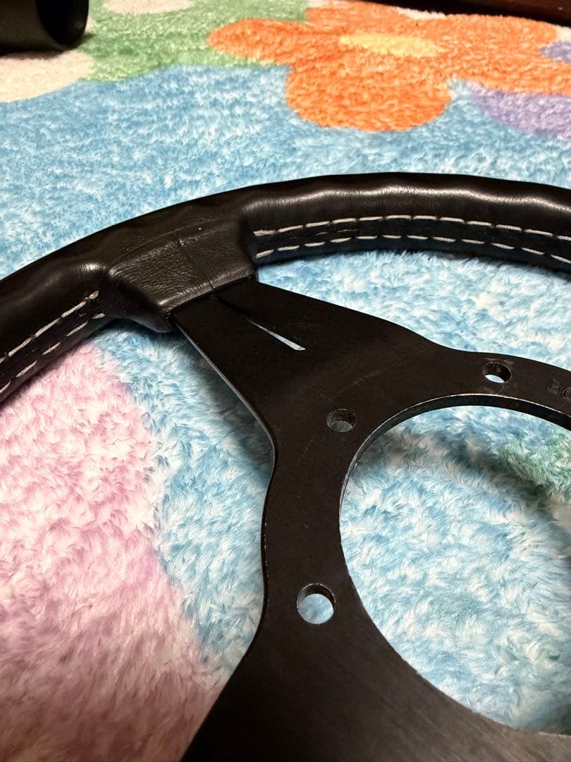 ブラック 3スポーク ステアリングホイール