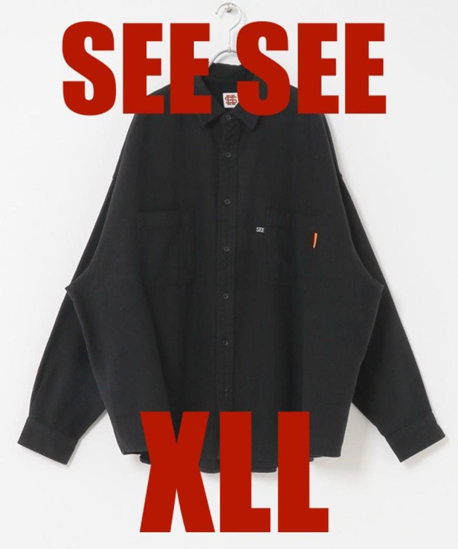 トップス SEESEE URBS BIG SHIRT WASHED NEL XXL