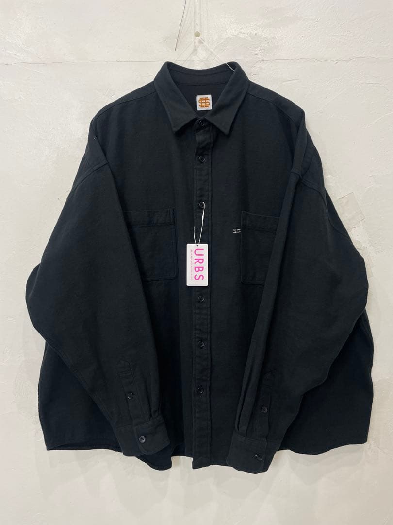 トップス SEESEE URBS BIG SHIRT WASHED NEL XXL