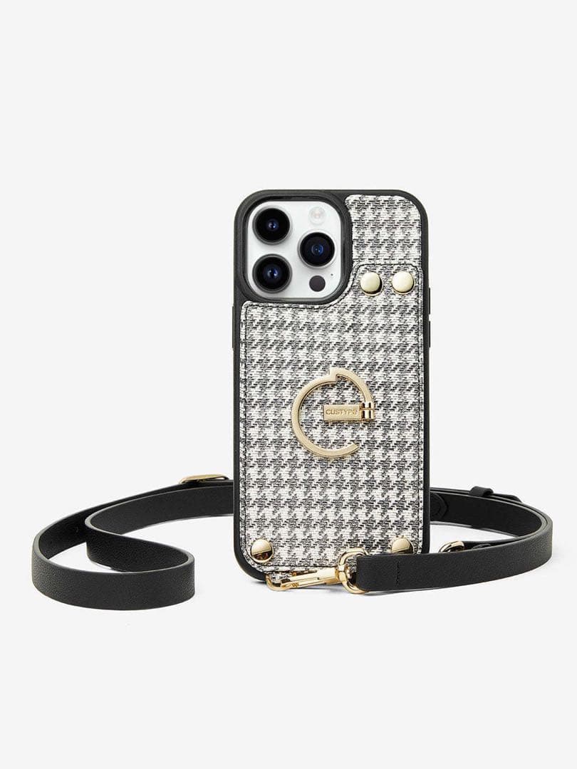 CUSTYPE千鳥格子ブラック新品未使用iPhone15ケース