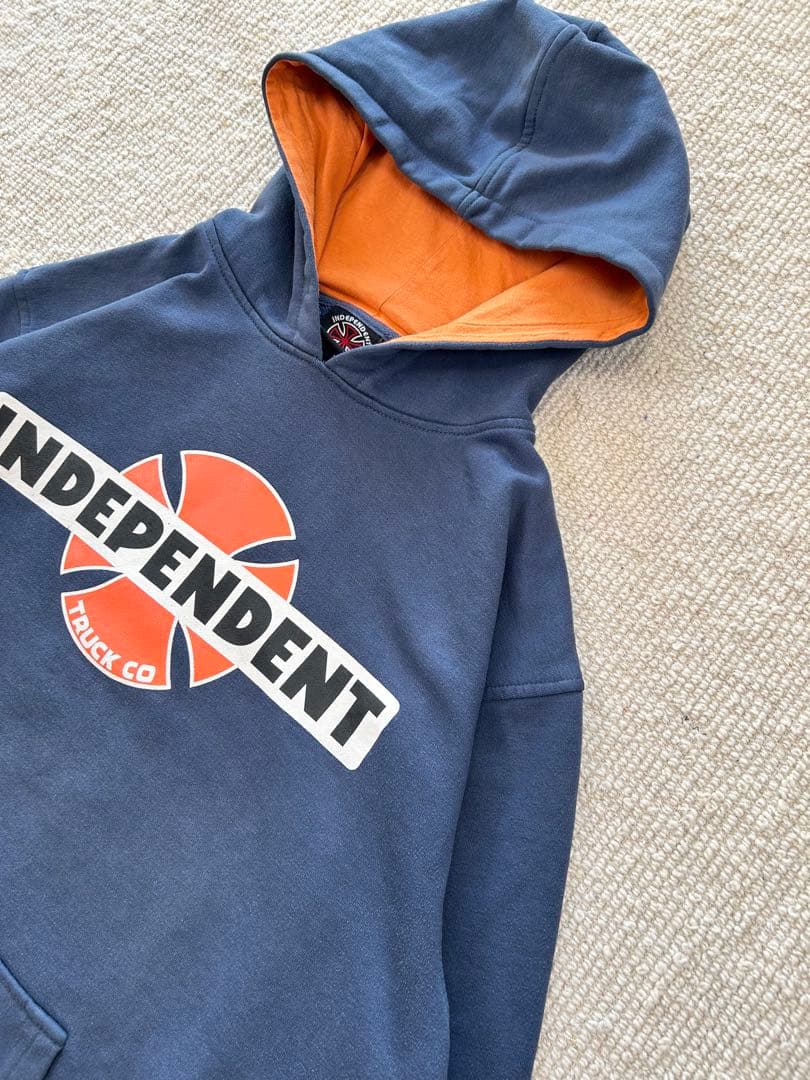 00s Independent パーカー バイカラー フーディー ネイビー L