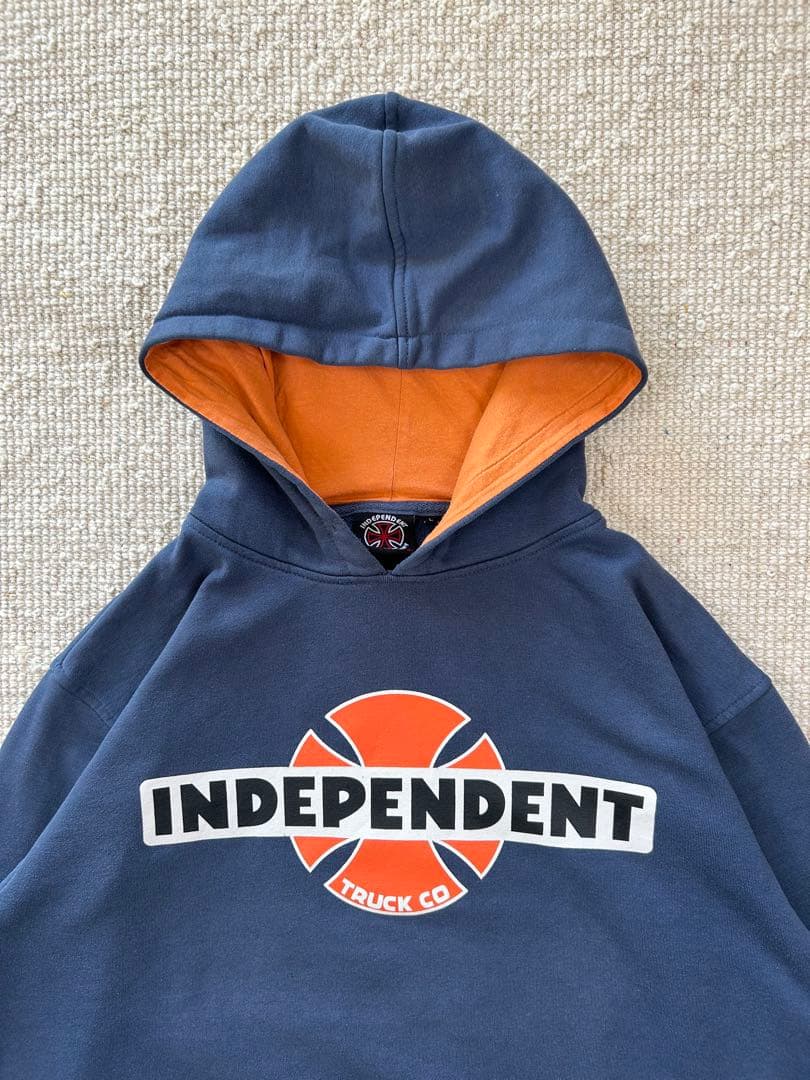 00s Independent パーカー バイカラー フーディー ネイビー L