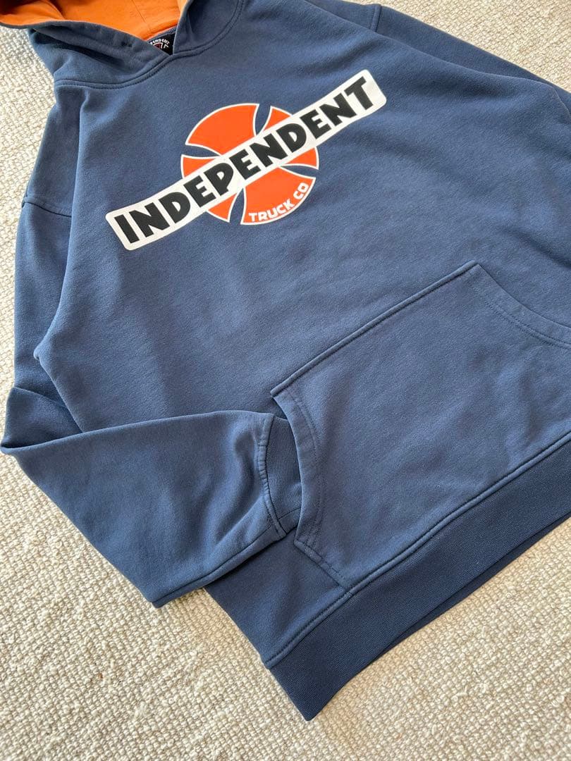 00s Independent パーカー バイカラー フーディー ネイビー L