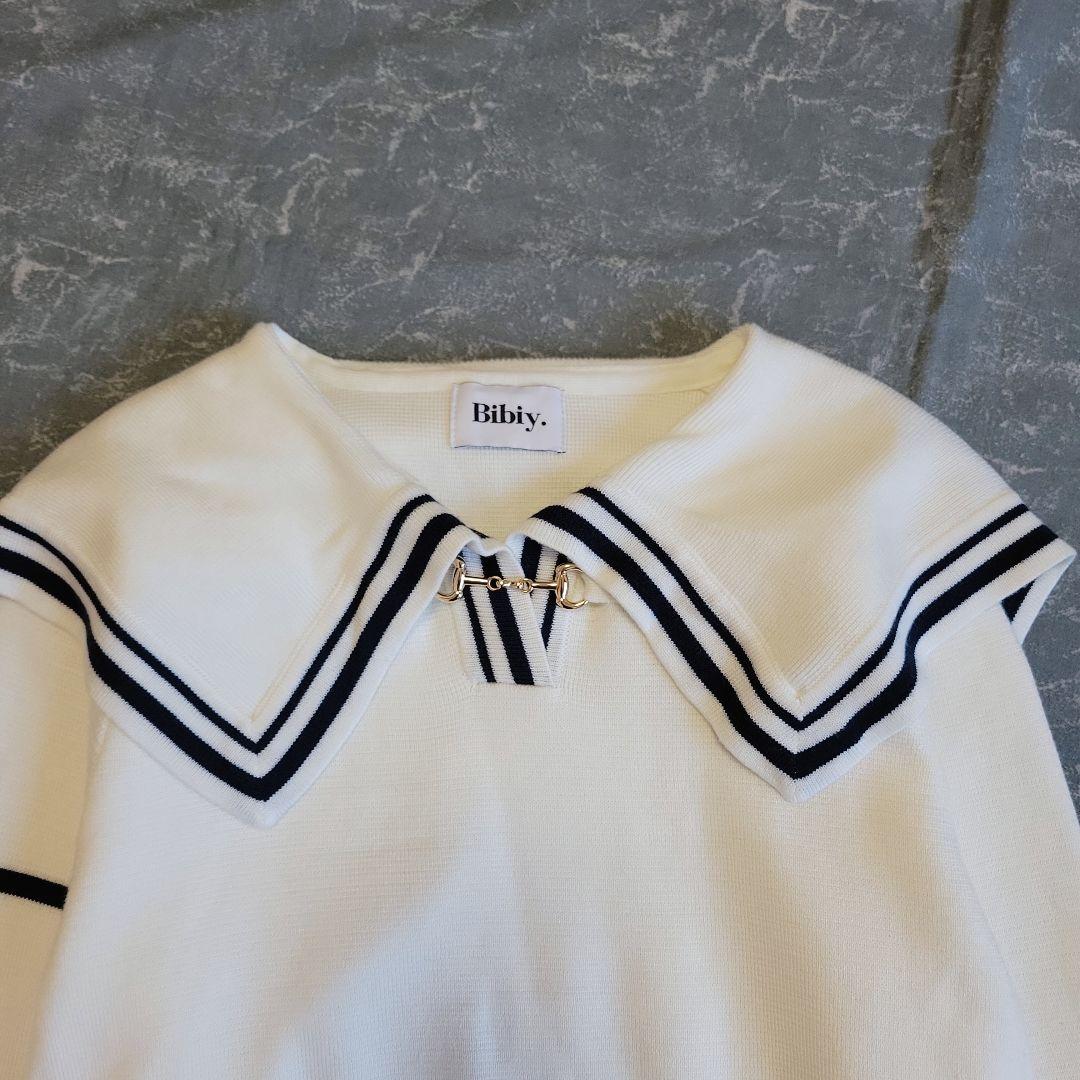 Bibiy セーラーカラーニット GISELLE SAILOR オフホワイト