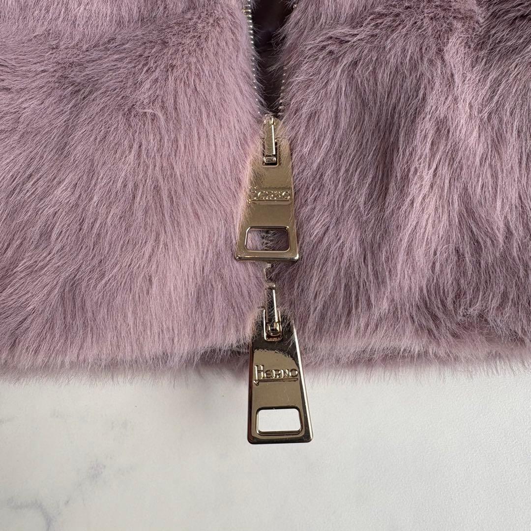 極美品 ヘルノ HERNO エコファー ダウンコート ダウンジャケット 42