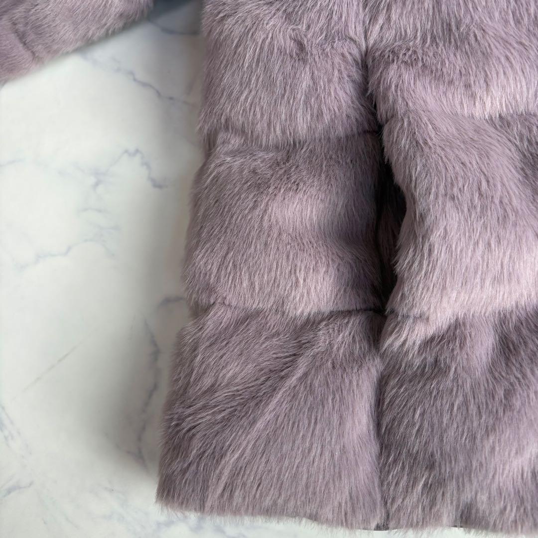 極美品 ヘルノ HERNO エコファー ダウンコート ダウンジャケット 42