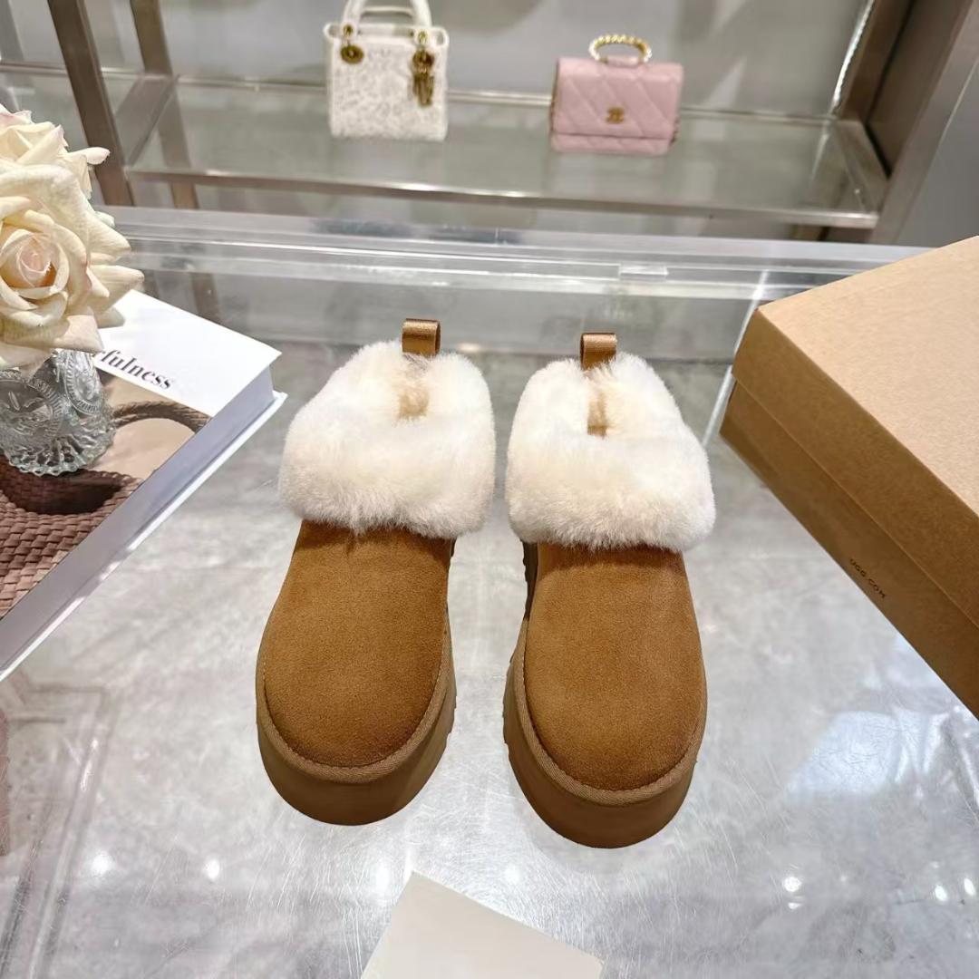 新品 UGG ブラウン ムートンブーツ 厚底