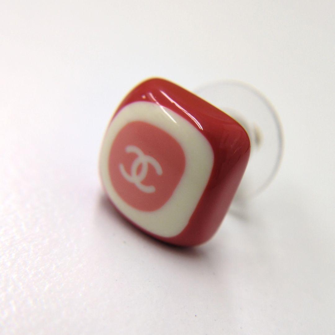 片耳　良好　良品　シャネル　赤×アイボリー×ピンク　ココマーク　ピアス　03P