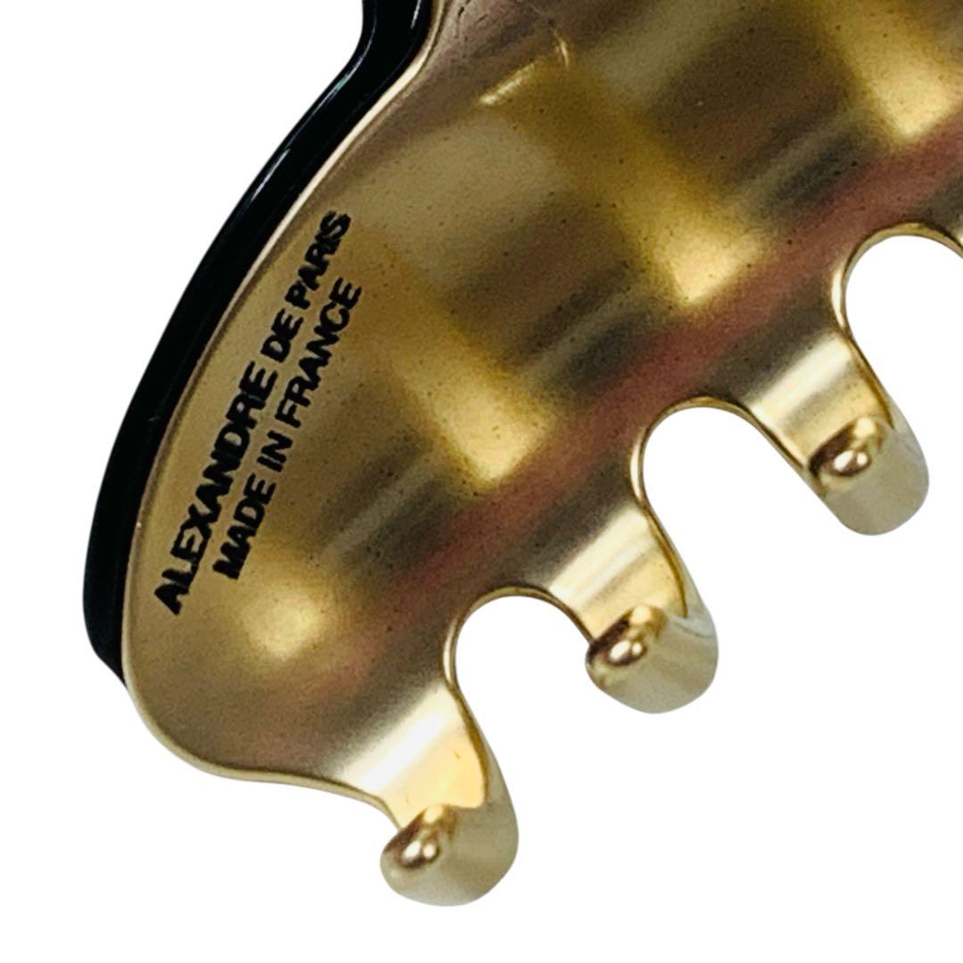 新品未使用品　Alexandre de paris　ヘアクリップ　M 黒✖️金