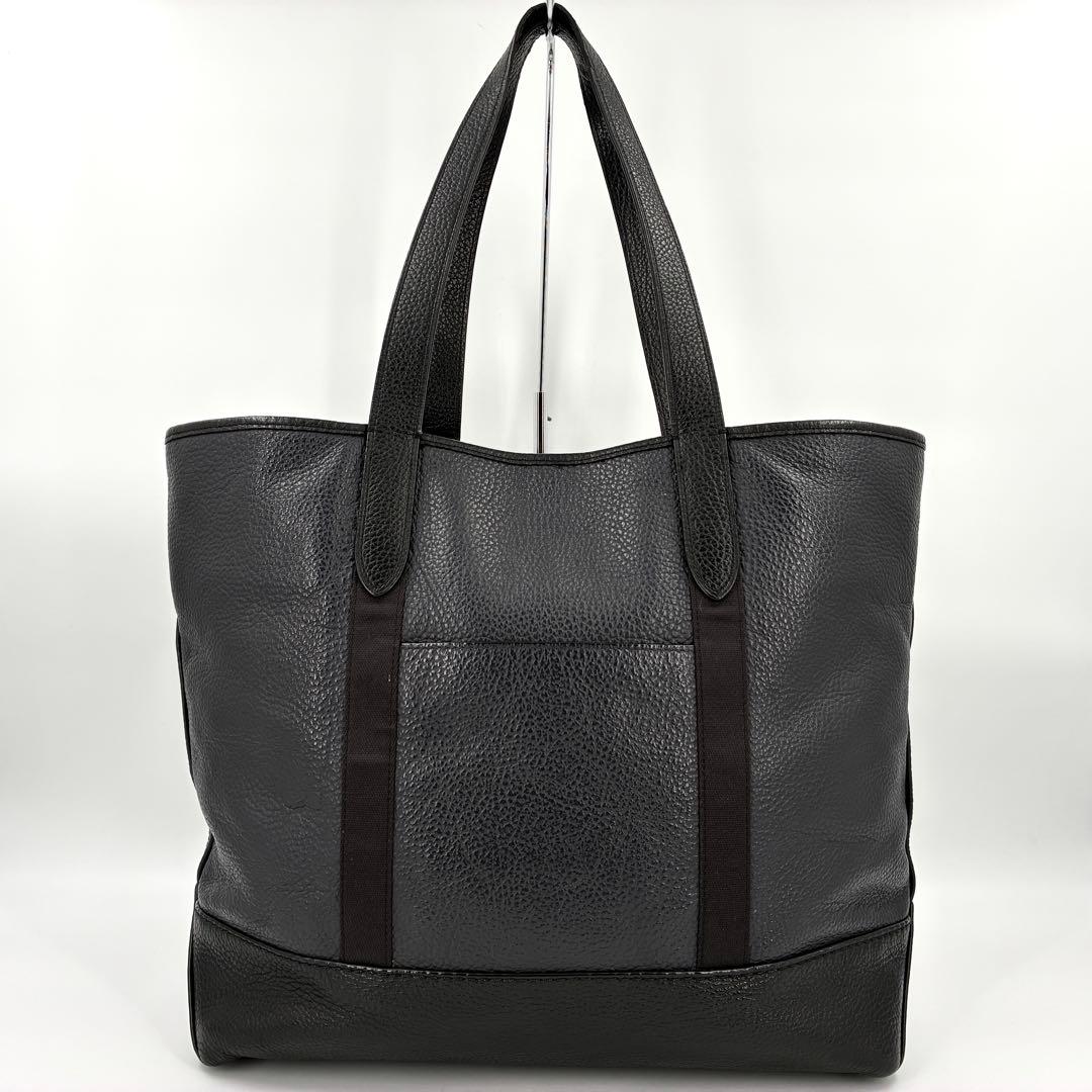美品 COACH コーチ トートバッグ A4収納 シボ革 レザー ブラック 黒色
