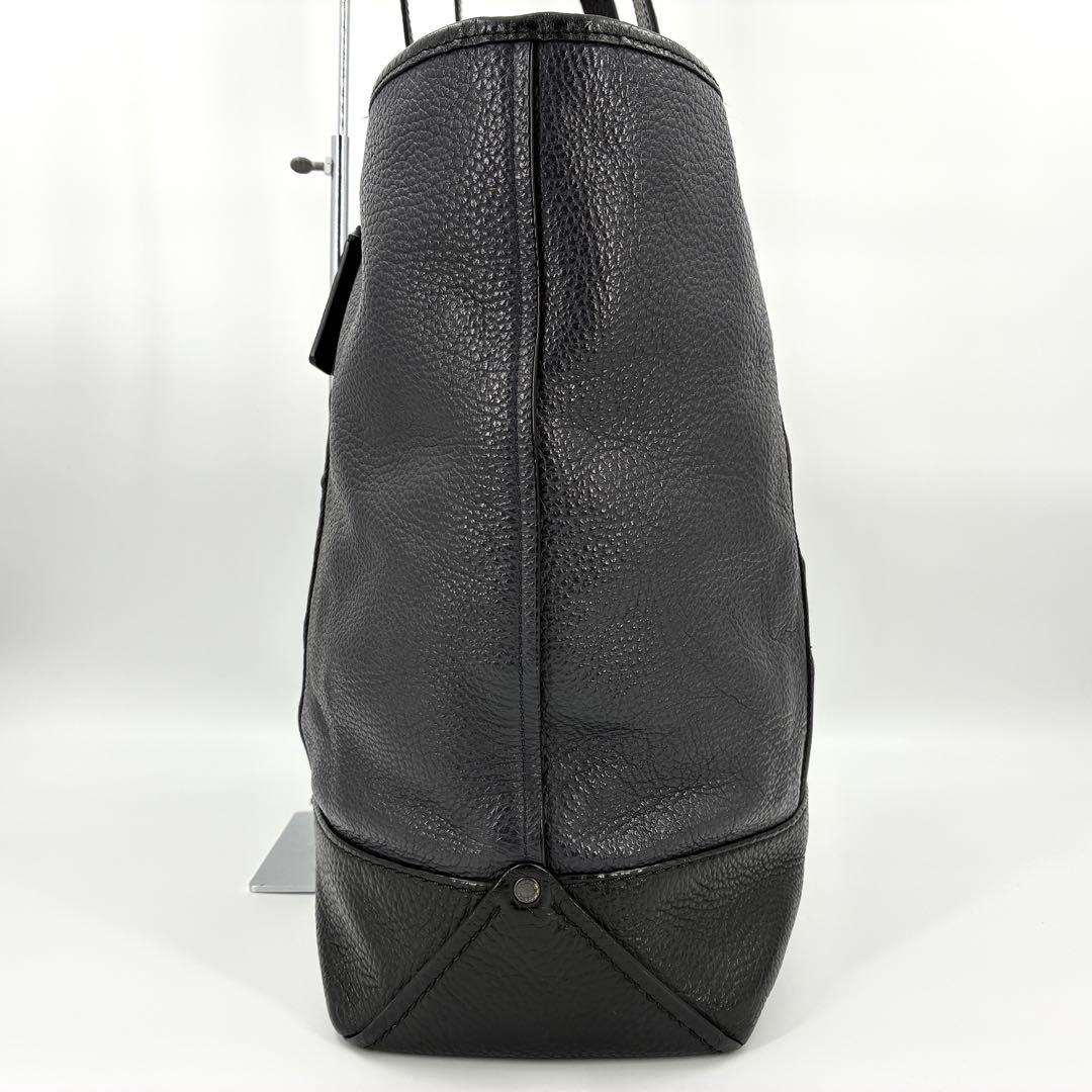 美品 COACH コーチ トートバッグ A4収納 シボ革 レザー ブラック 黒色
