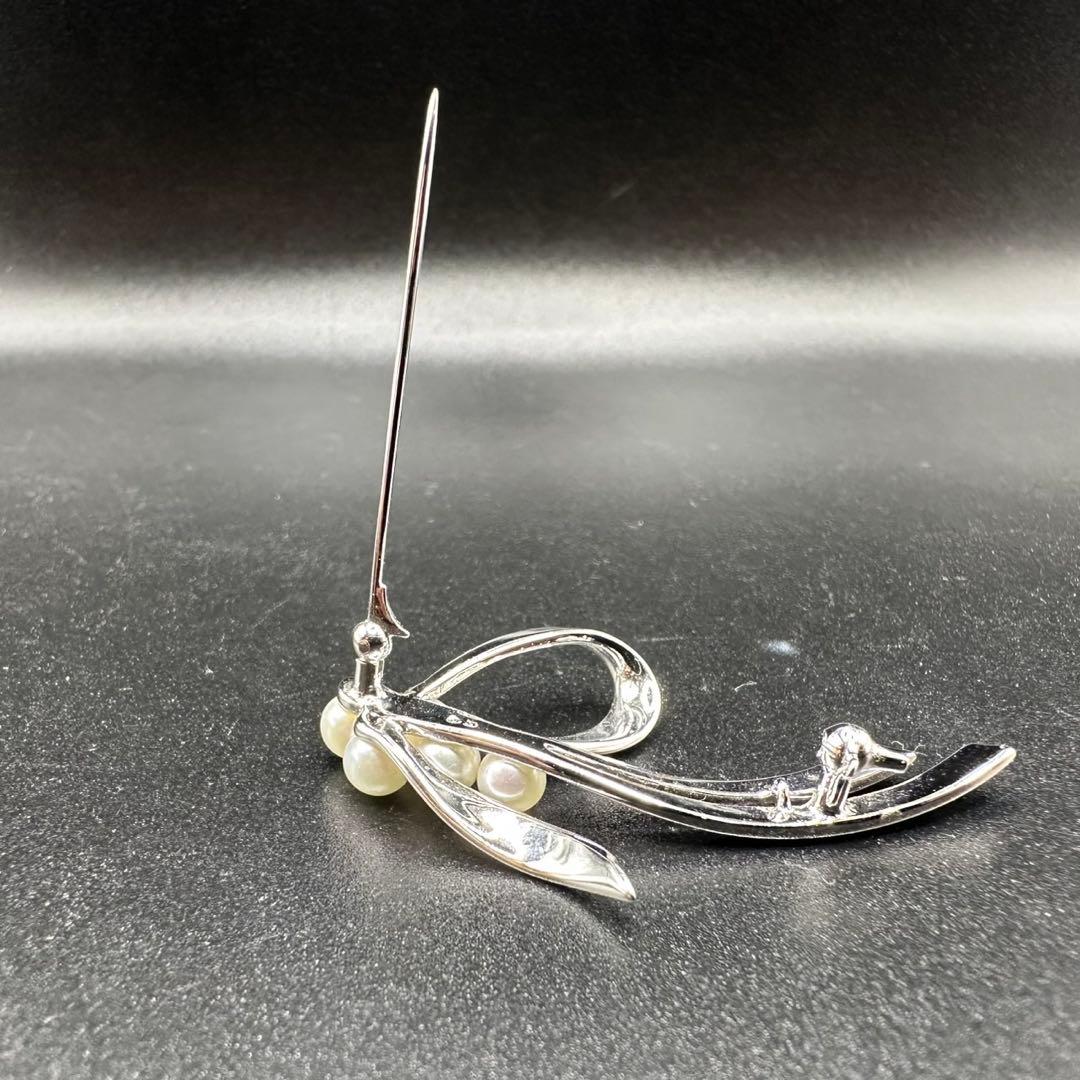 極美品✨　MIKIMOTO ミキモト　パール　ブローチ　ロゴ　希少　1353