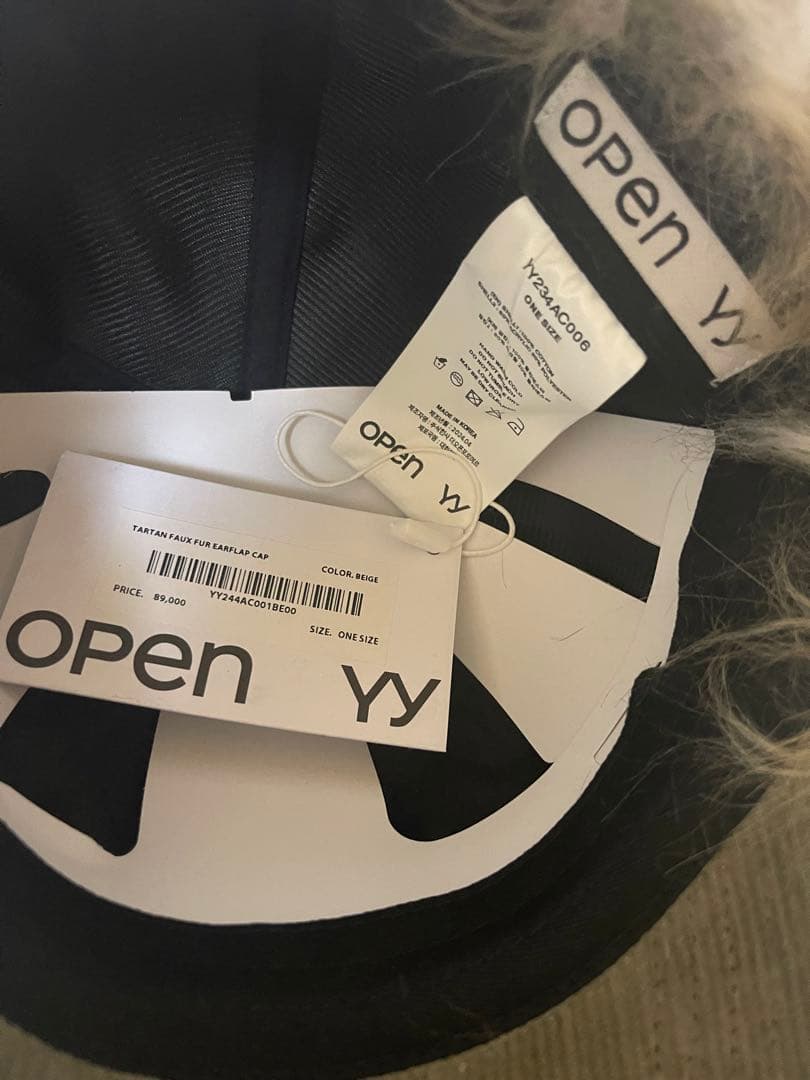 OPEN YY ファー付きキャップ オリーブグリーン