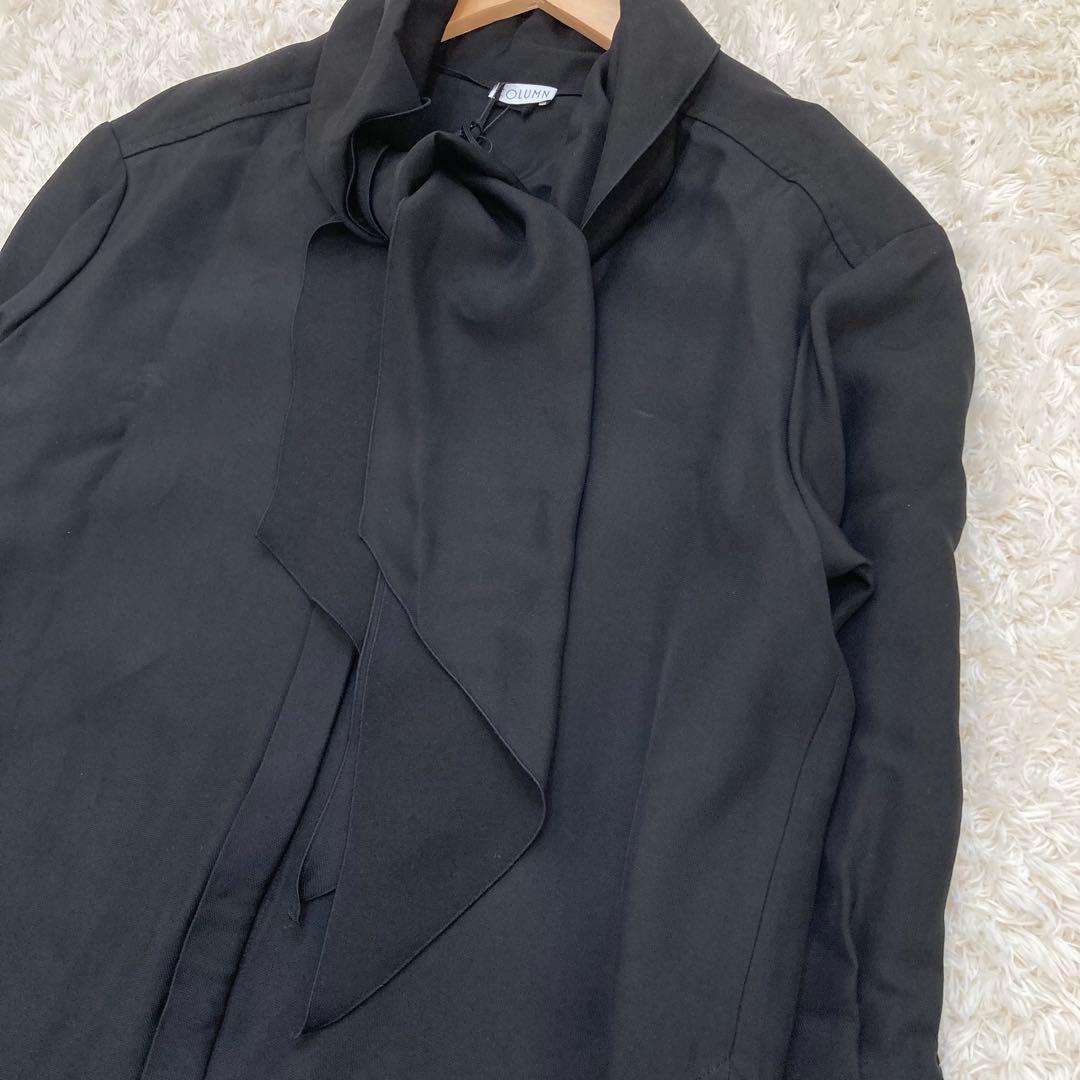 未使用✨定価5.9万 2024 コラム タイブラウス 黒 エストネーション 36