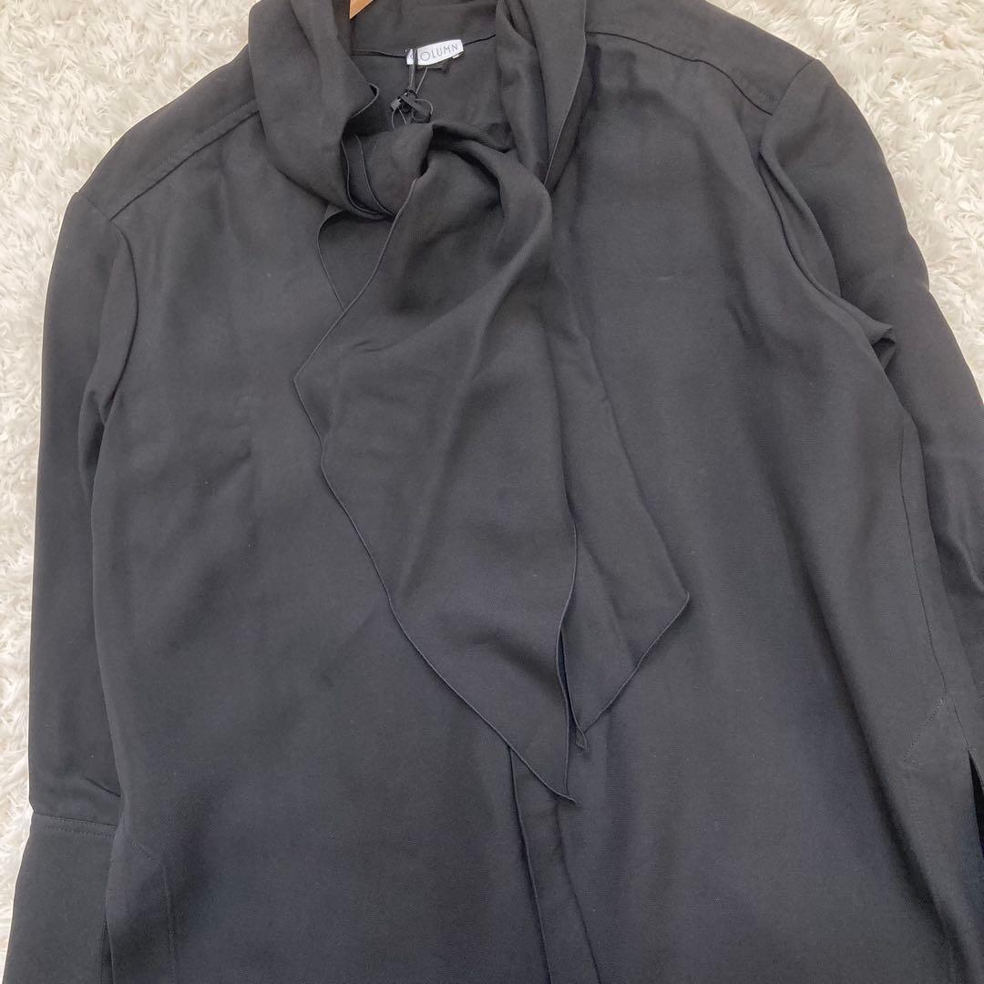 未使用✨定価5.9万 2024 コラム タイブラウス 黒 エストネーション 36