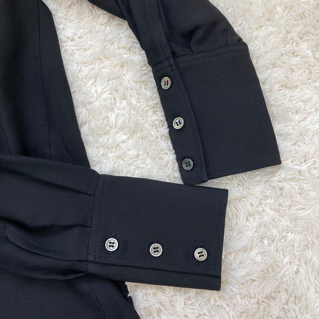 未使用✨定価5.9万 2024 コラム タイブラウス 黒 エストネーション 36