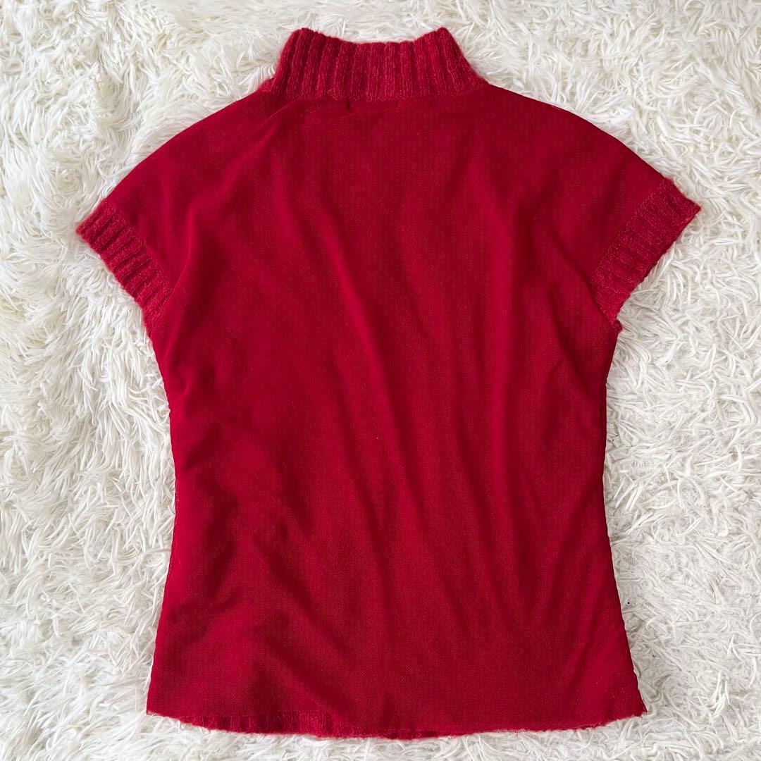 VIVIENNE TAM ヴィヴィアンタム　花柄　刺繍　半袖ニット　　赤