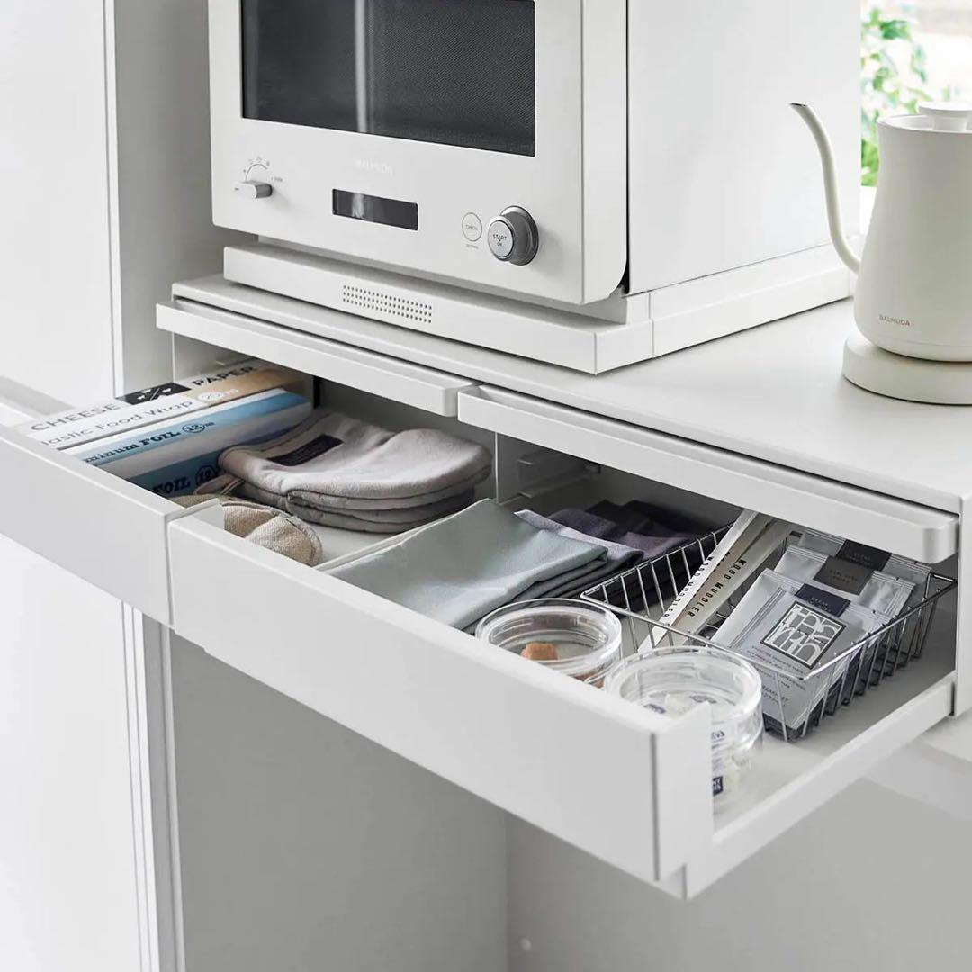 TOWER ツーウェイキッチン家電下引き出し＆スライドテーブル タワー W80