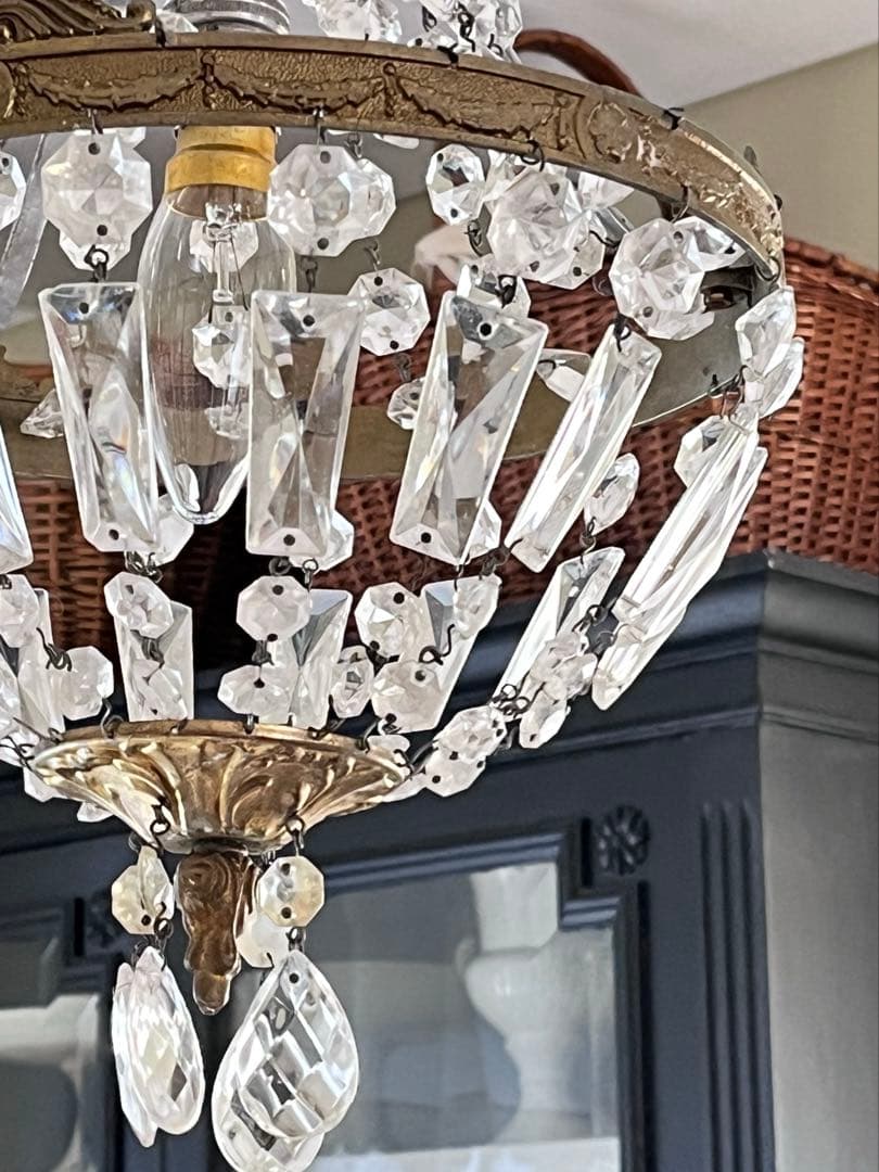 【美品】フランスアンティーク エンパイア様式 1灯シャンデリア[3608]