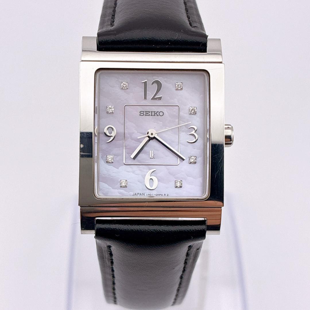 【美品/電池交換済】SEIKO　LK　腕時計　8pダイヤ　新品ベルト　シェル