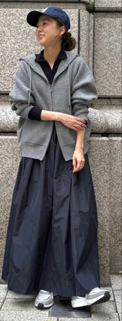 トップス L'Appartement GRAY KNIT HOODIE PARKA