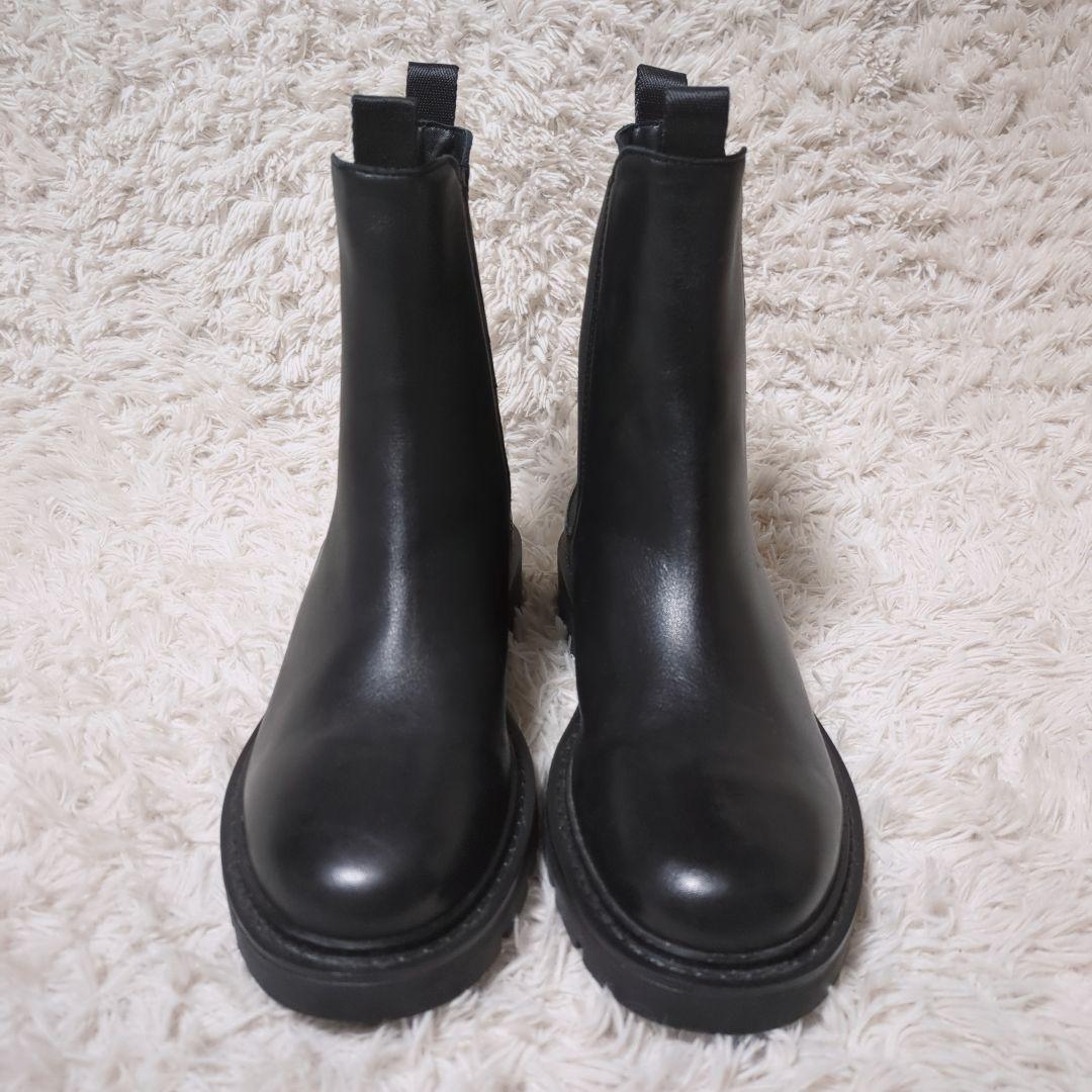 試着のみ！CARMENS　レザーサイドゴアブーツ　25cm　黒　イタリア製