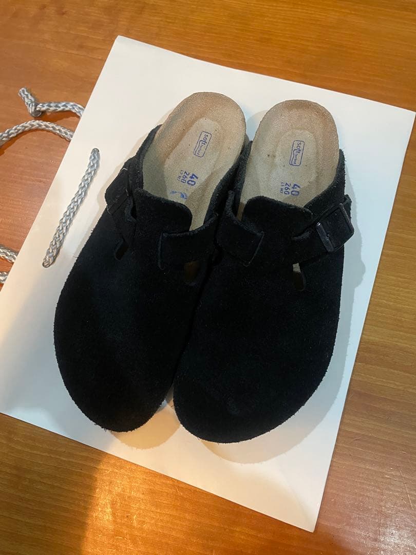 BIRKENSTOCK ブラック ボストン 40(26センチ)