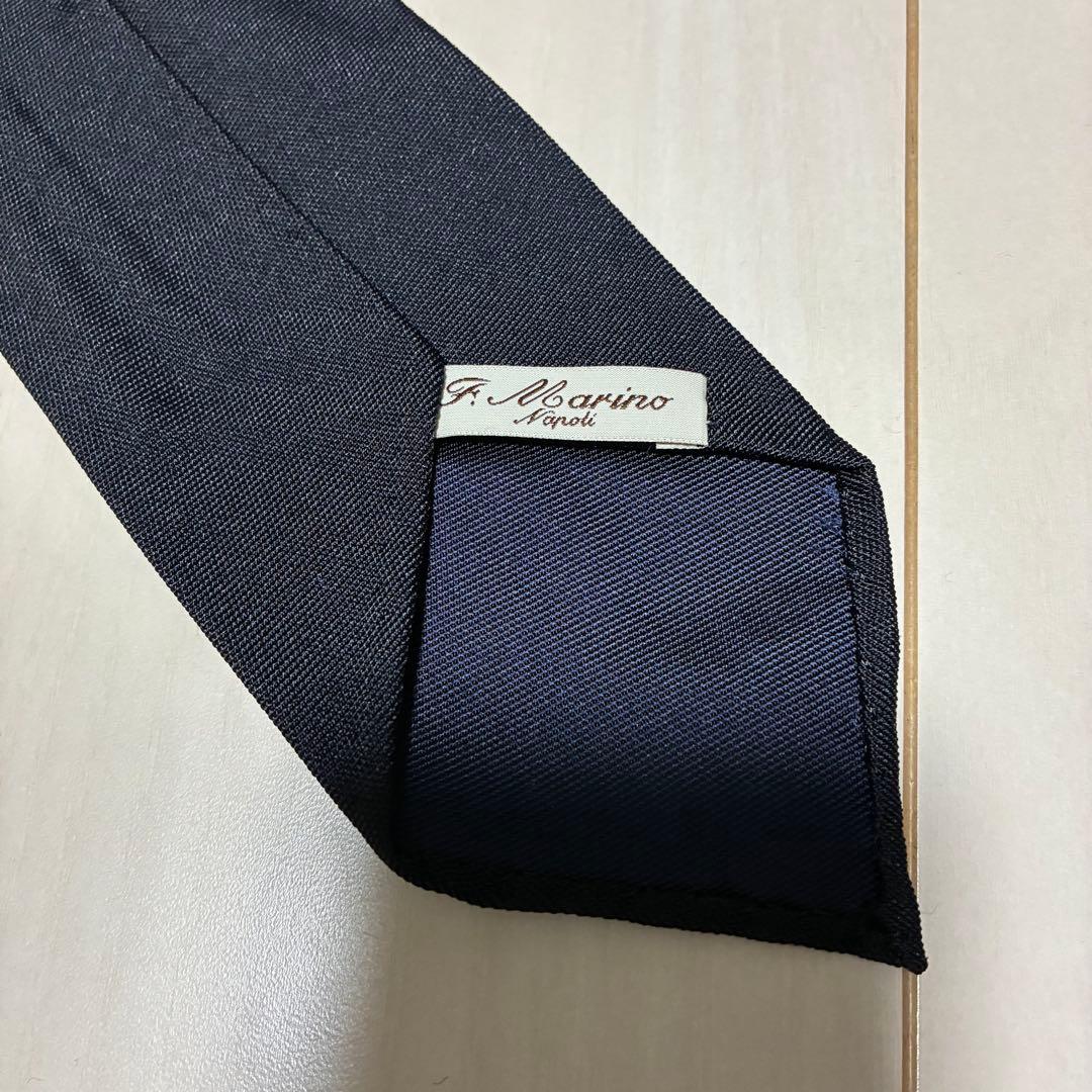 未使用新品 Francesco Marino ダークネイビー ソリッド ネクタイ