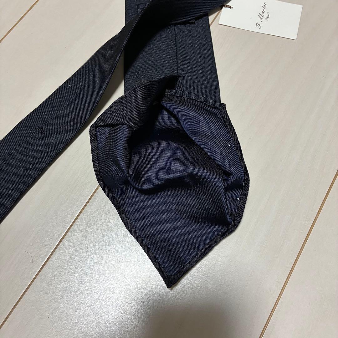 未使用新品 Francesco Marino ダークネイビー ソリッド ネクタイ