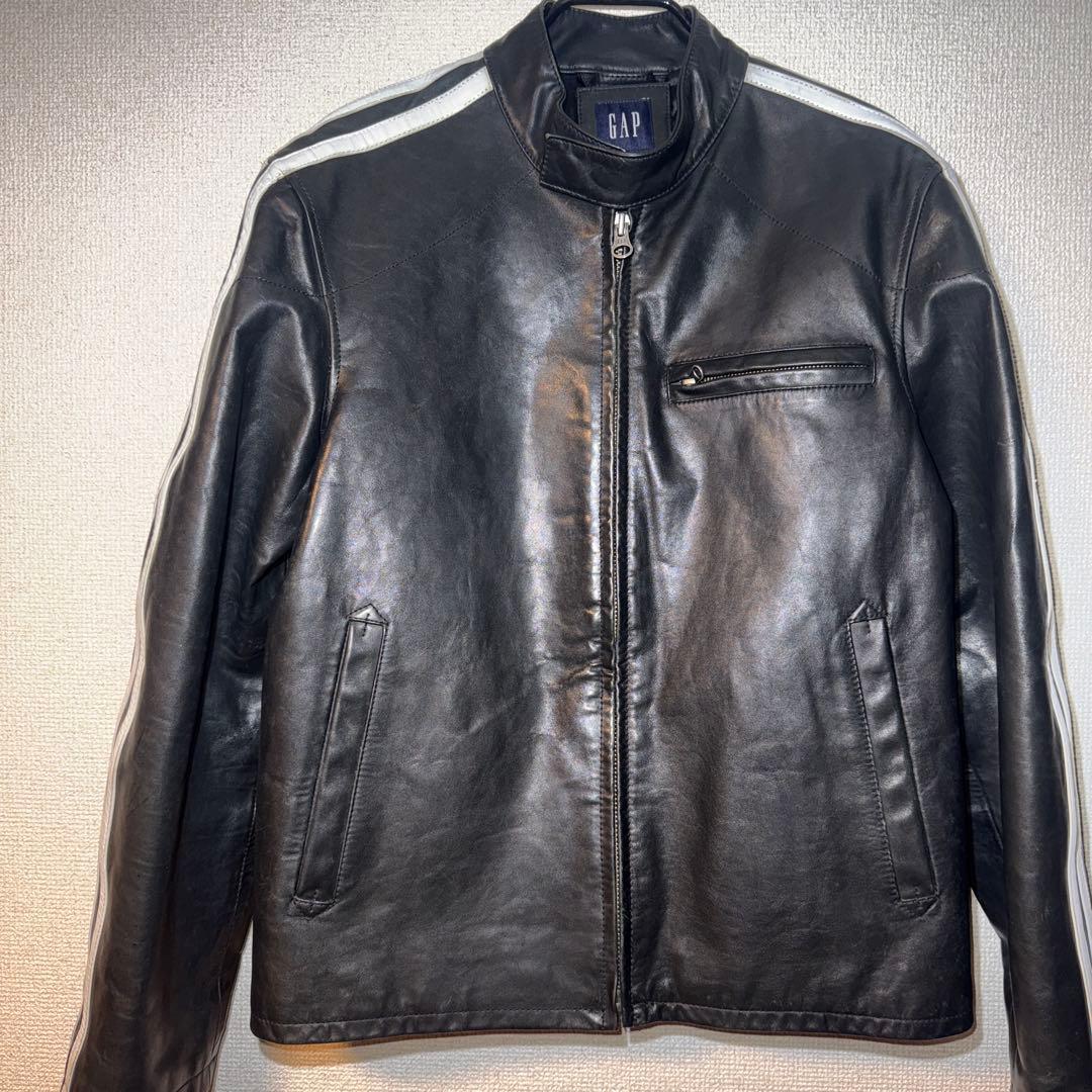 【希少】OLD GAP シングルライダースジャケット 本革 M 美品