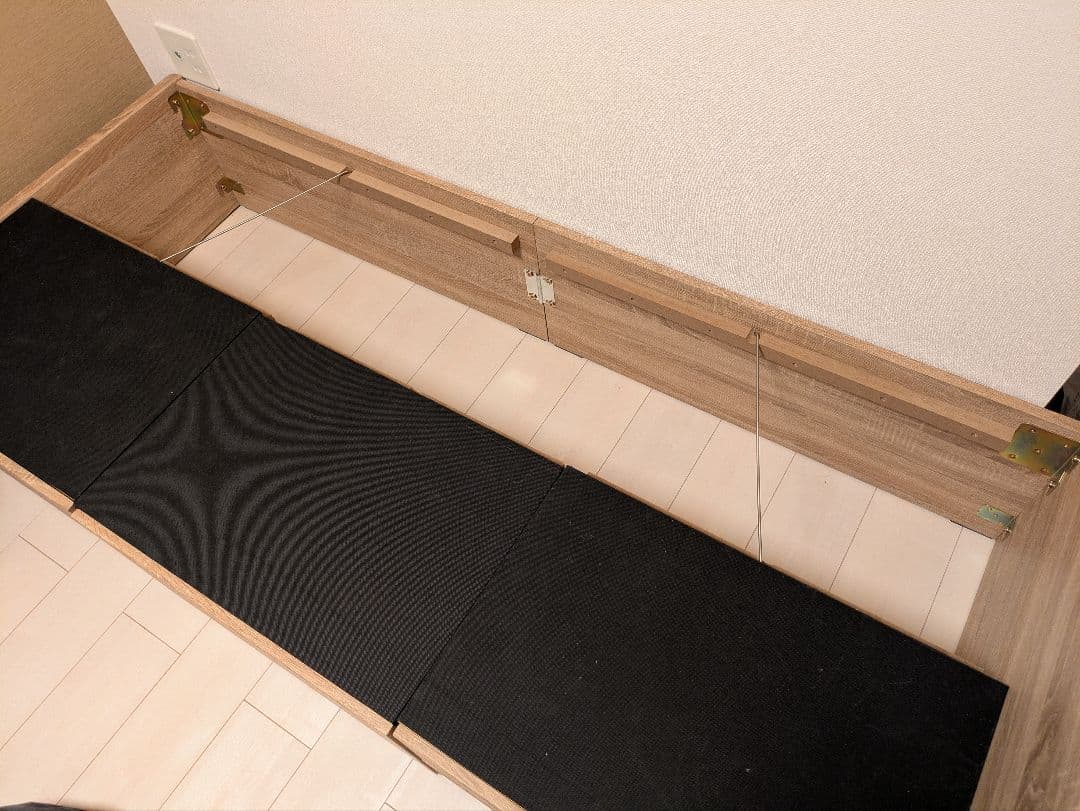 【はすぼお】 セミシングルベッドフレーム・マットレス付き・収納あり