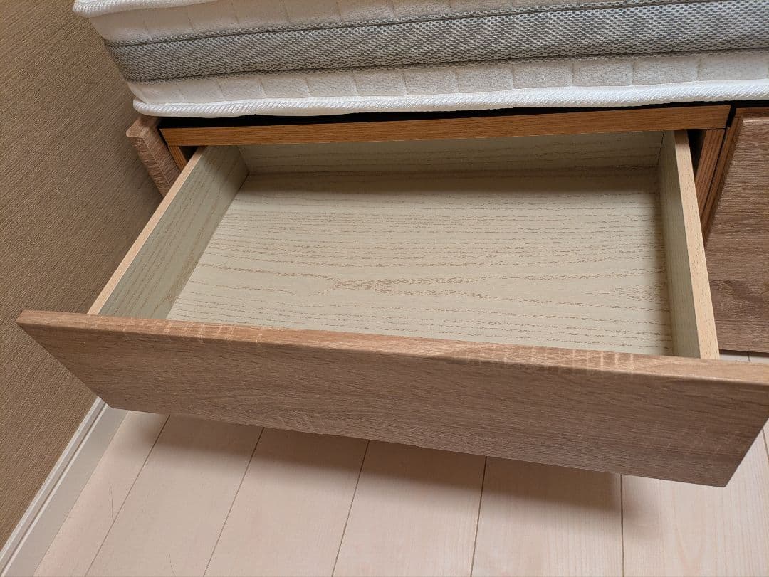 【はすぼお】 セミシングルベッドフレーム・マットレス付き・収納あり