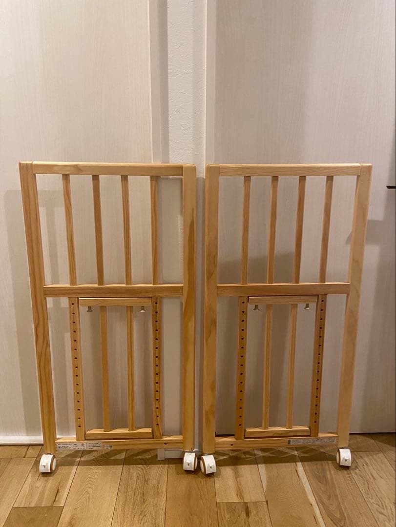 そいねーる＋ロング マットレス付き ナチュラル　ベビーベッド キャスター付き