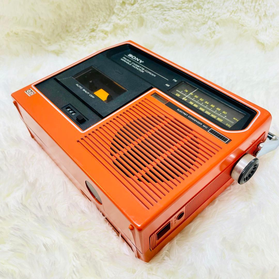 希少な美品　現状品　SONY CF-1600 ヴィンテージラジカセ　オレンジ