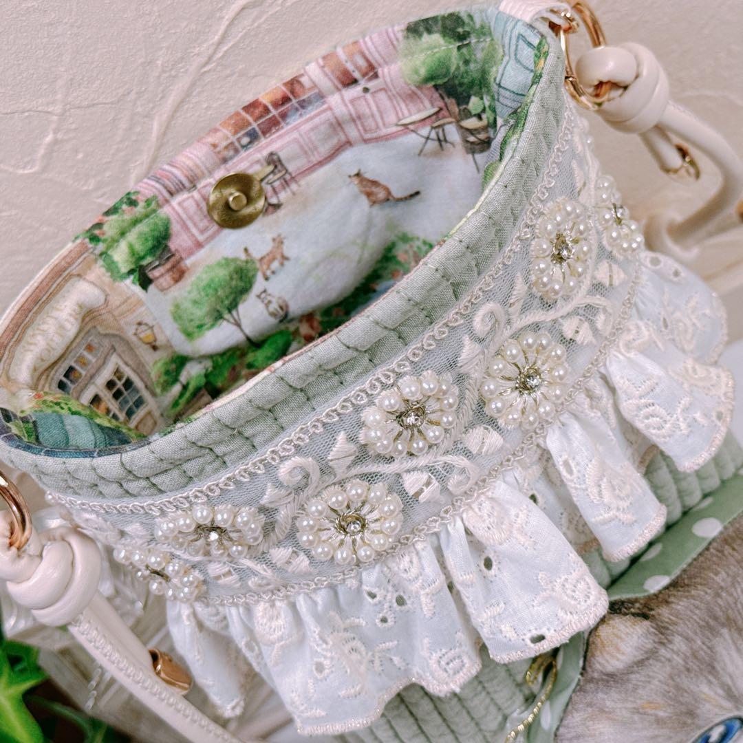 ゆ*ら様 コヤンイサムチョン♡ルミちゃんのインド刺繍×若草ヌビスマホショルダー♡